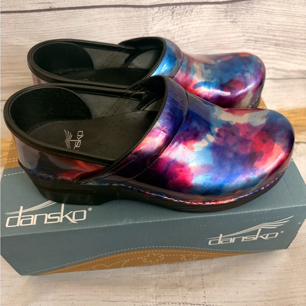 Dansko Colorful Abstract Clogs - Picture 2 of 5